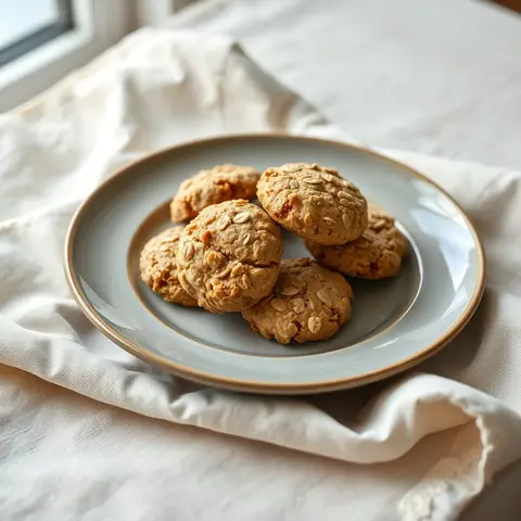 Oat cookies. AI-generated photo.