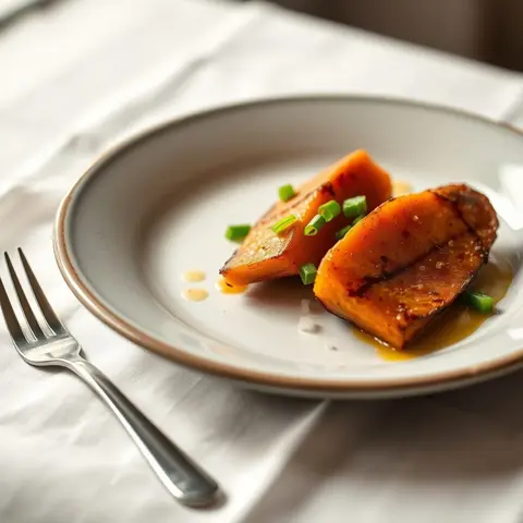 Roasted sweet potato. AI-generated photo.