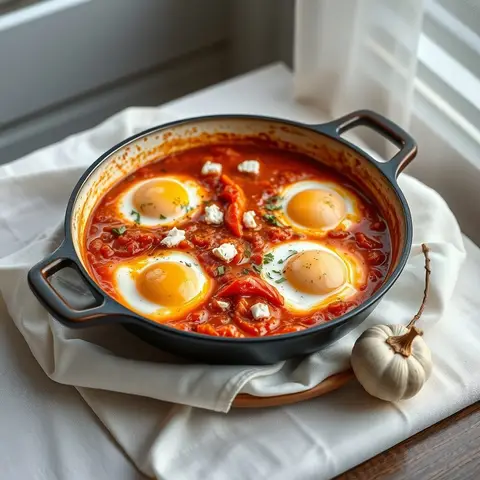 Pepper Shakshuka. AI-generated photo.