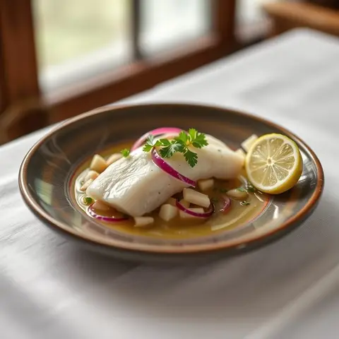 Classic ceviche. AI-generated photo.