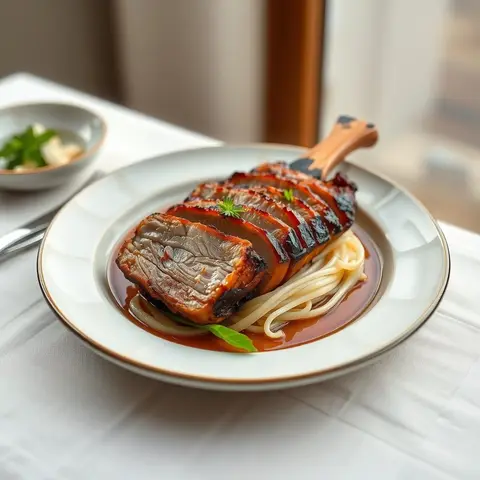 Garlic roast pork. AI-generated photo.