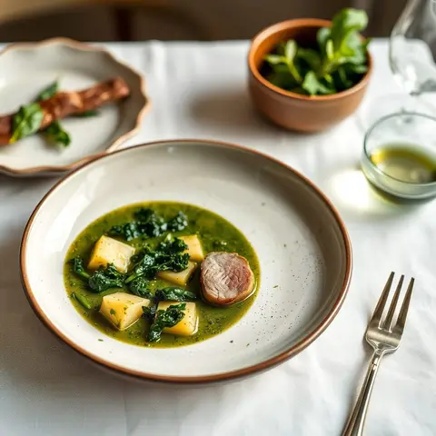 Caldo verde. AI-generated photo.