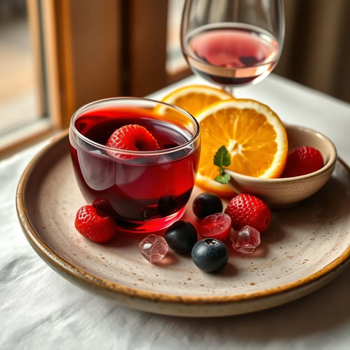 AI-generated photo Red wine berry cup. AI-generated photo.