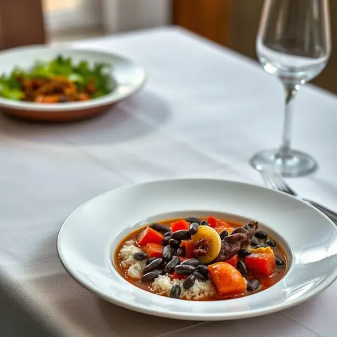 Bean stew. AI-generated photo.