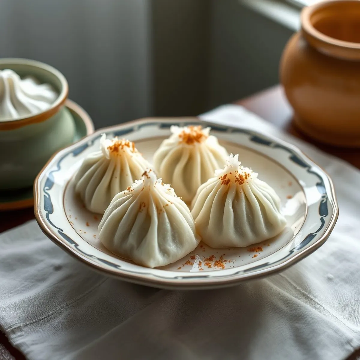 AI-generated photo Coconut dumplings. AI-generated photo.
