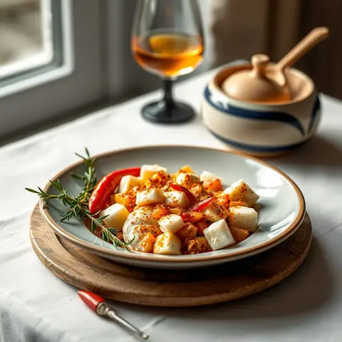Pepper and cheese spread. AI-generated photo.