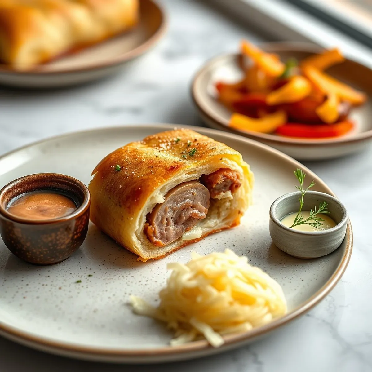 AI-generated photo Sausage roll. AI-generated photo.