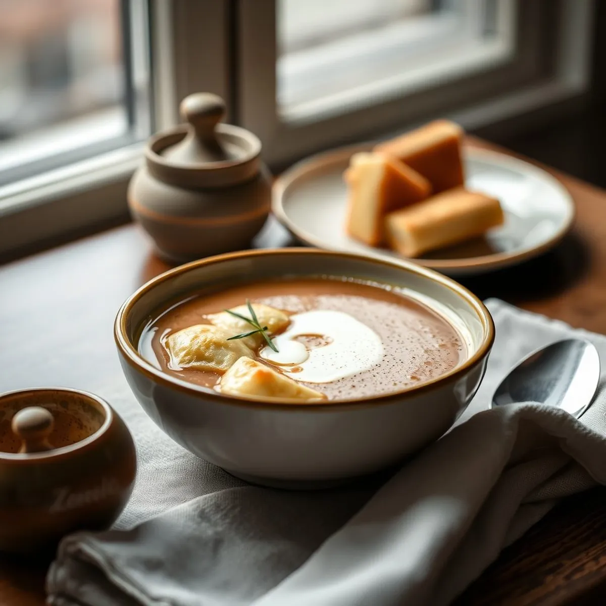 AI-generated photo Frittaten soup. AI-generated photo.