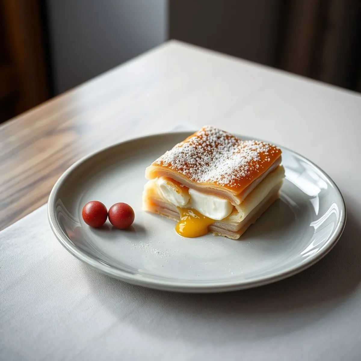 AI-generated photo Topfenstrudel. AI-generated photo.