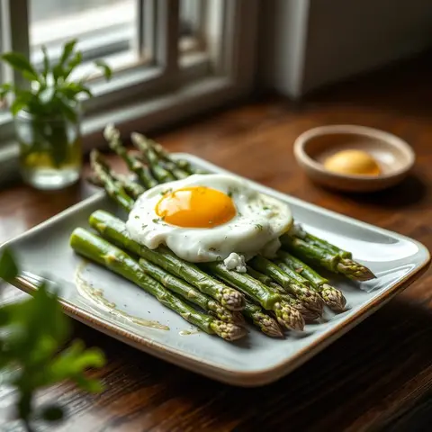 Flemish asparagus. AI-generated photo.