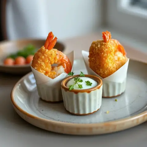 Shrimp croquettes. AI-generated photo.