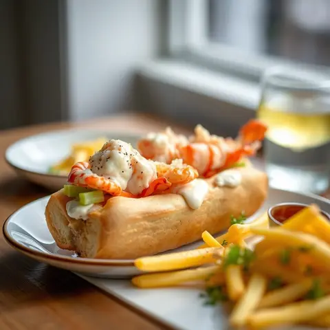 Lobster roll. AI-generated photo.