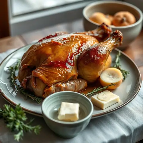 Maple roast turkey. AI-generated photo.