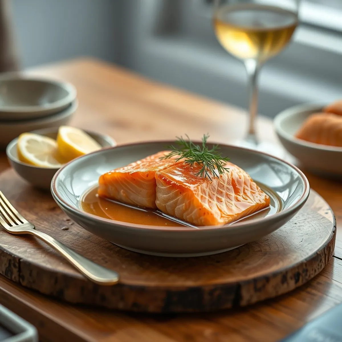 AI-generated photo Maple salmon. AI-generated photo.
