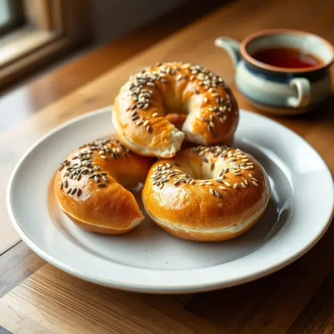 Montreal bagels. AI-generated photo.