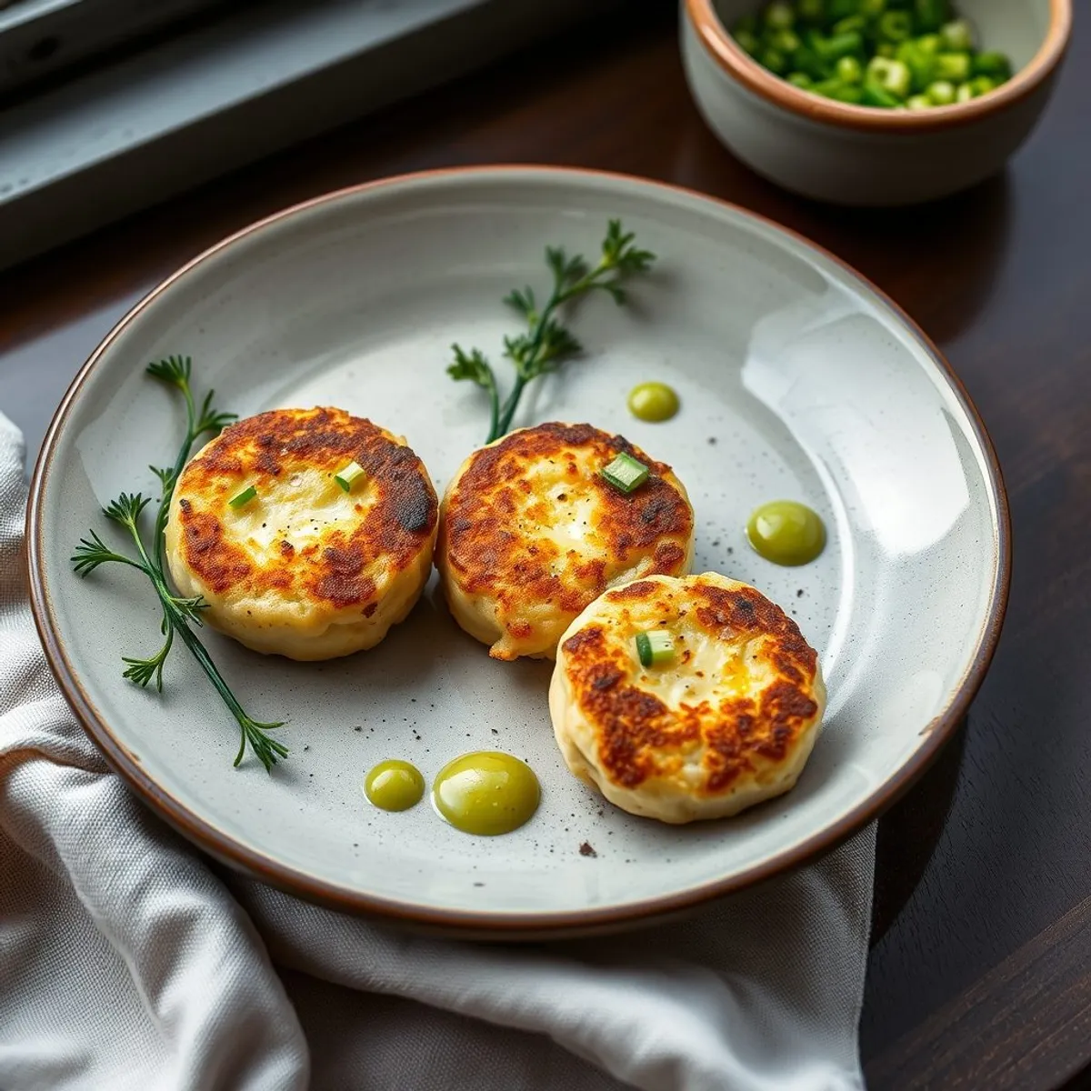 AI-generated photo Salt cod cakes. AI-generated photo.