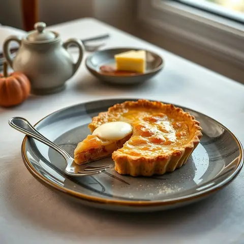 Tarte au sucre. AI-generated photo.