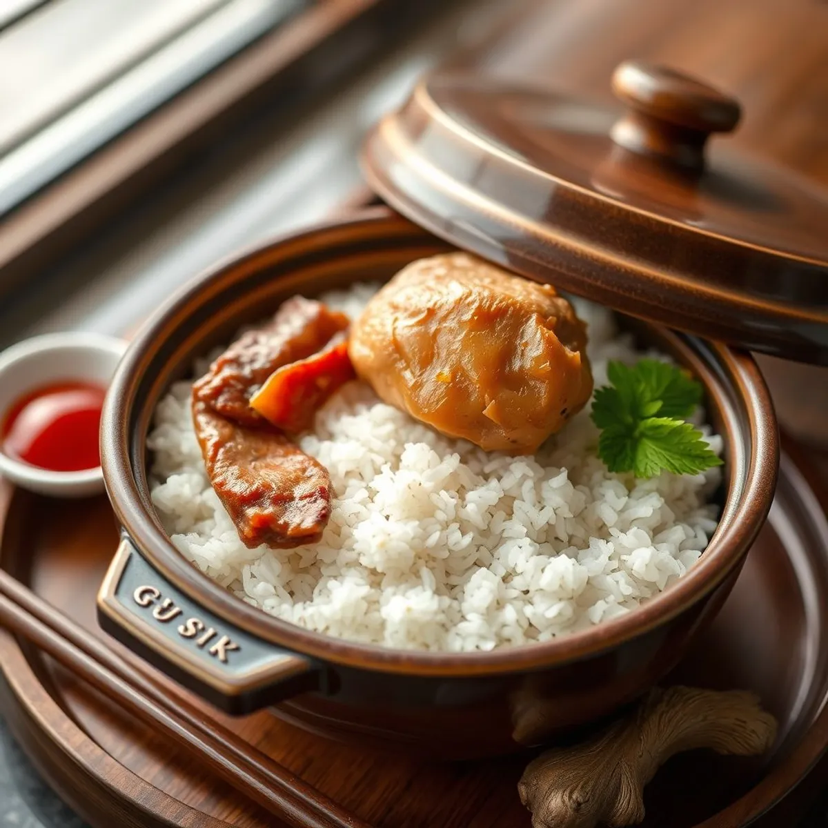 AI-generated photo Claypot rice. AI-generated photo.