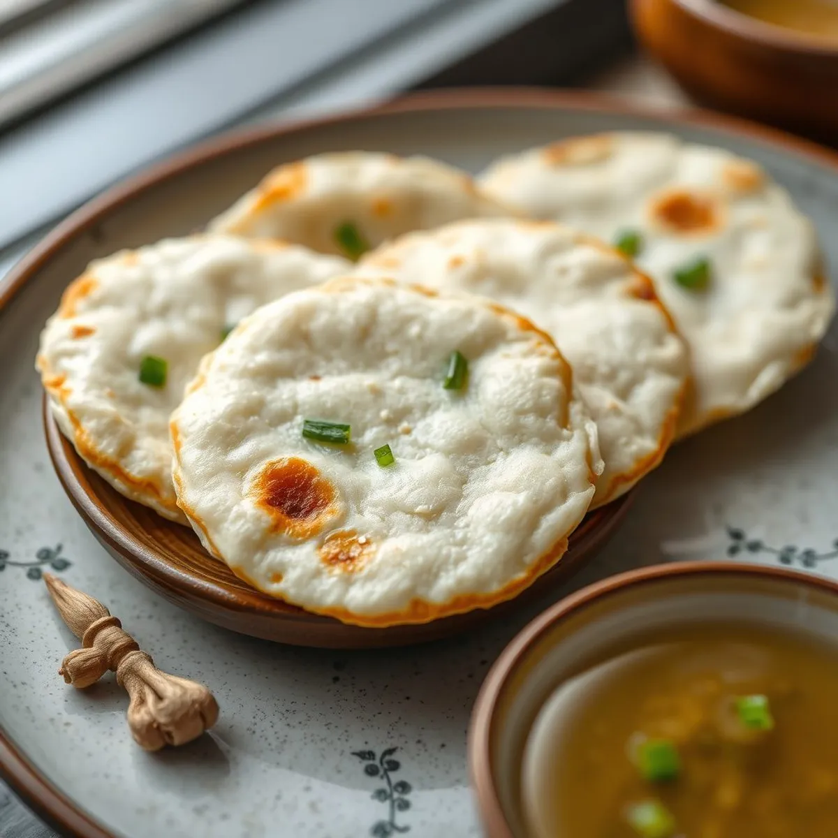 AI-generated photo Scallion pancakes. AI-generated photo.