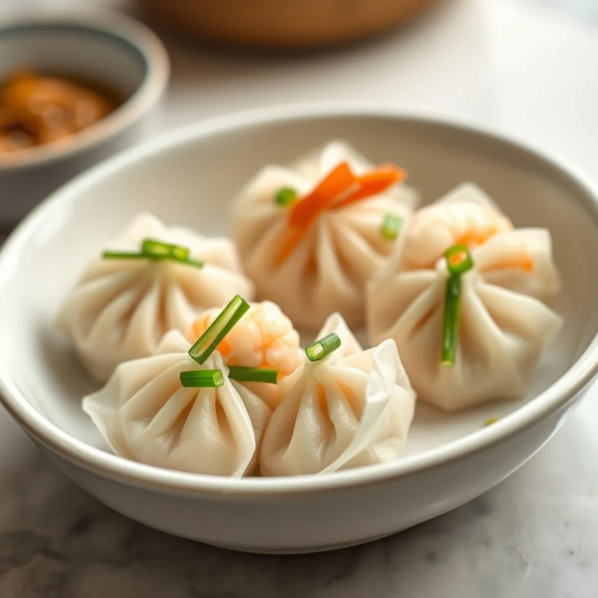 AI-generated photo Shrimp siu mai. AI-generated photo.