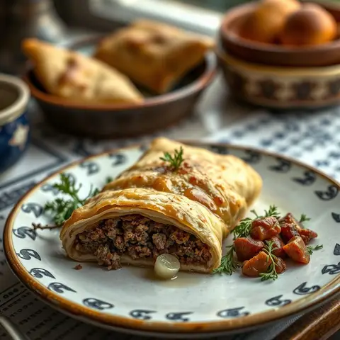 Burek. AI-generated photo.