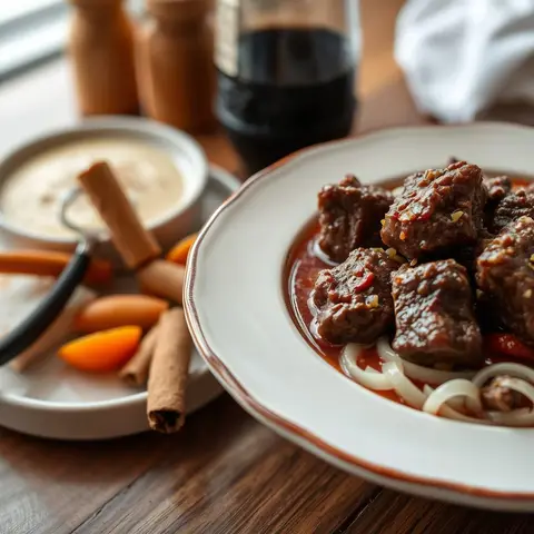 Cypriot stifado. AI-generated photo.