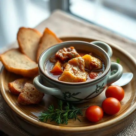Kolokasi stew. AI-generated photo.