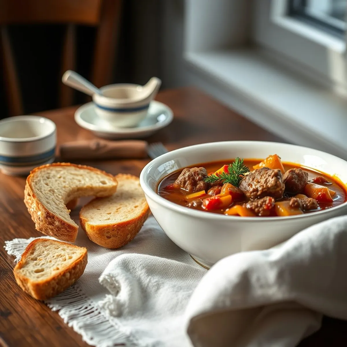 AI-generated photo Czech goulash. AI-generated photo.