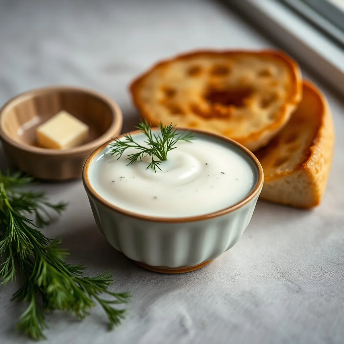 AI-generated photo Dill sauce. AI-generated photo.