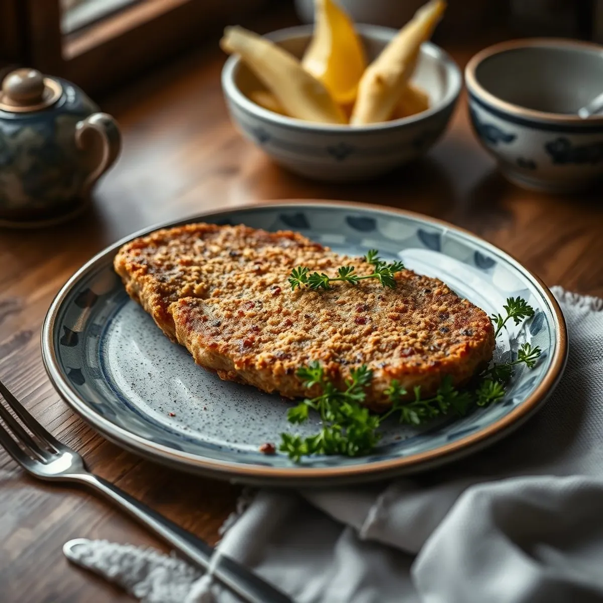 AI-generated photo Fried pork cutlet. AI-generated photo.