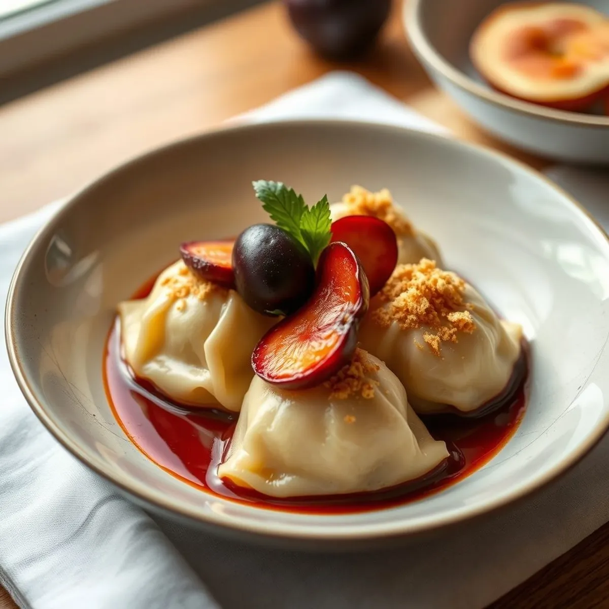 AI-generated photo Fruit dumplings. AI-generated photo.