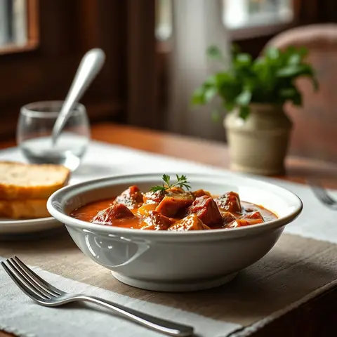 Tomato gravy. AI-generated photo.