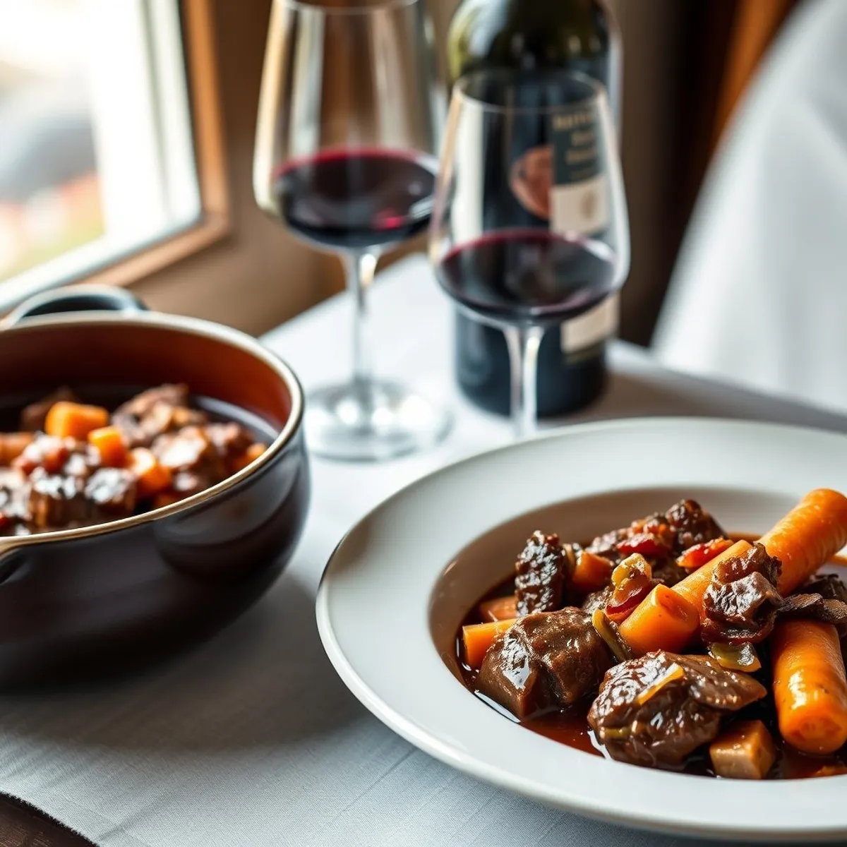 AI-generated photo Boeuf bourguignon. AI-generated photo.