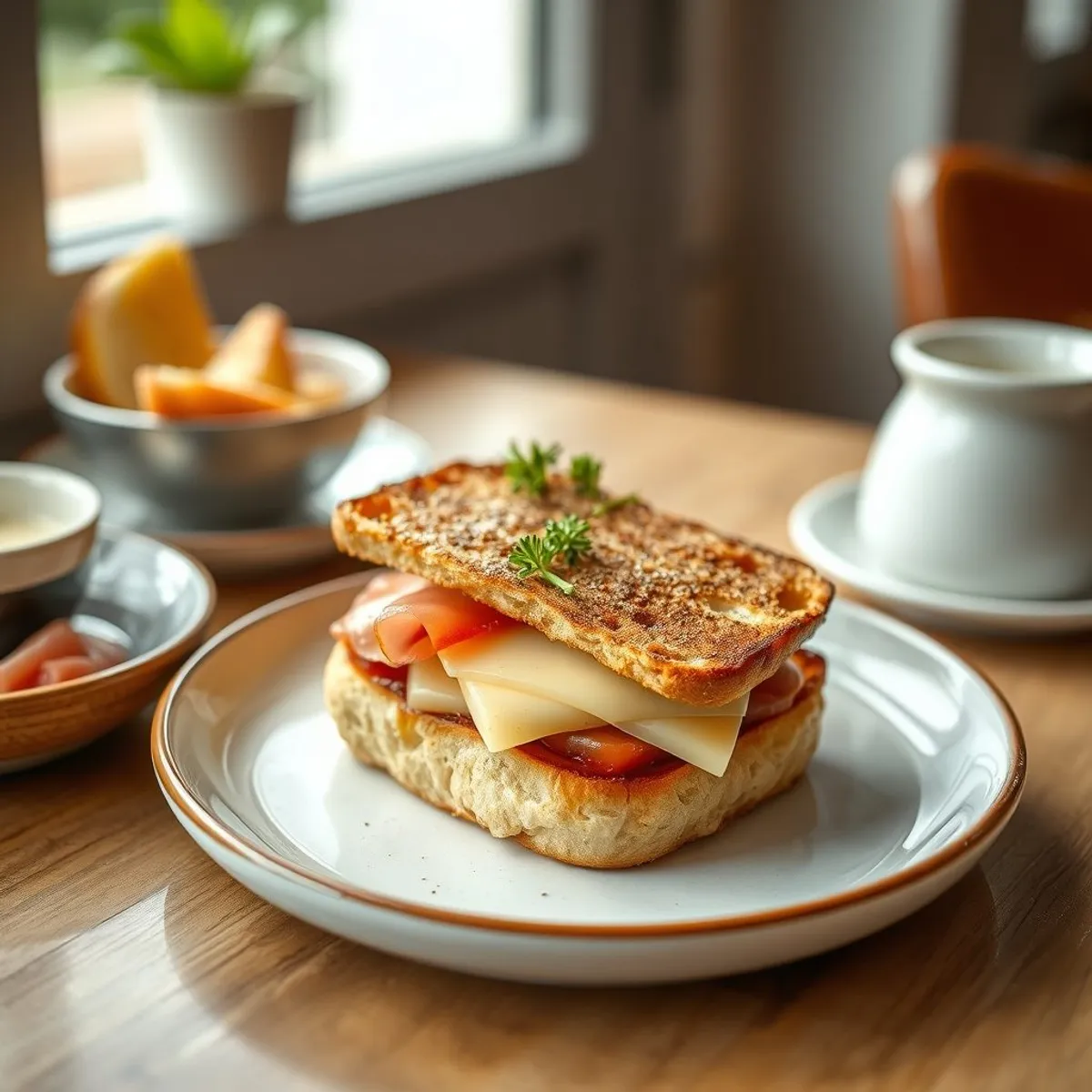 AI-generated photo Croque monsieur. AI-generated photo.