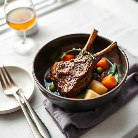 Navarin of lamb. AI-generated photo.