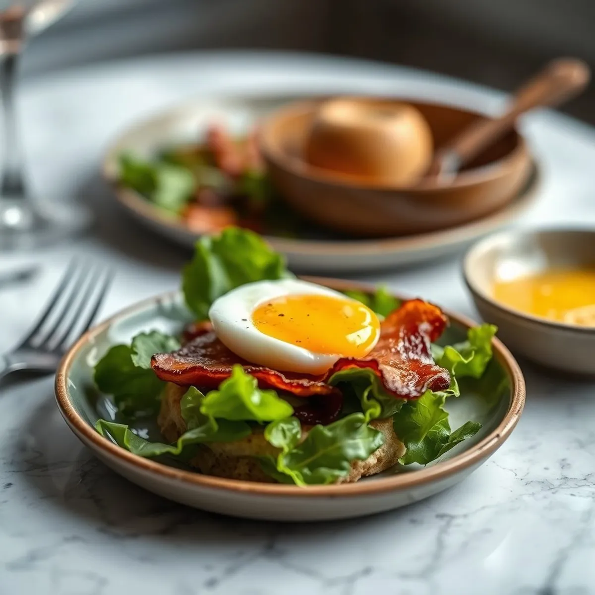 AI-generated photo Salade lyonnaise. AI-generated photo.
