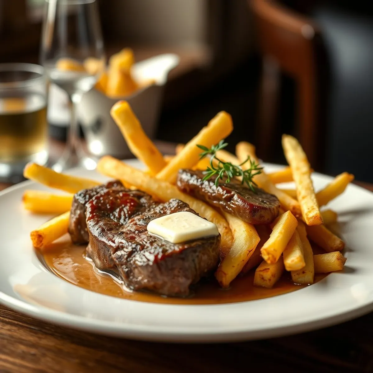 AI-generated photo Steak frites. AI-generated photo.