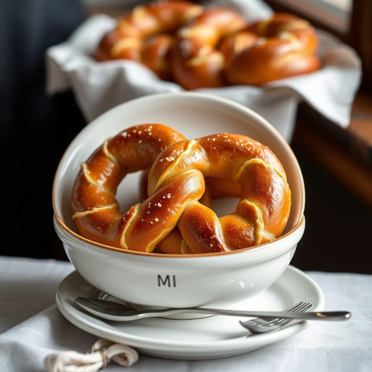 AI-generated photo Soft pretzels. AI-generated photo.