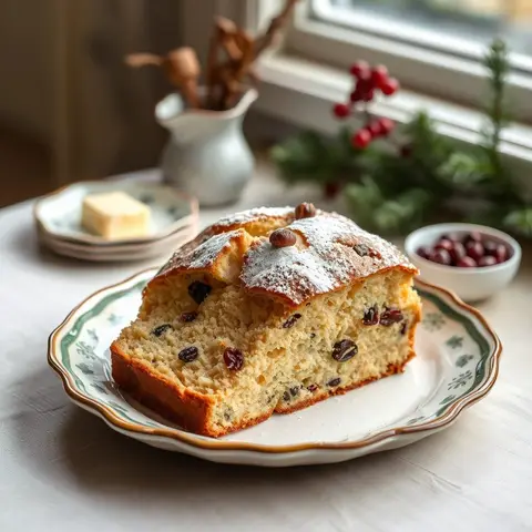 Stollen. AI-generated photo.