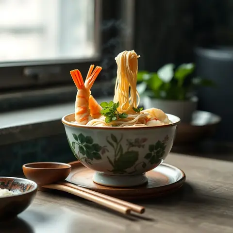 Cart noodles. AI-generated photo.