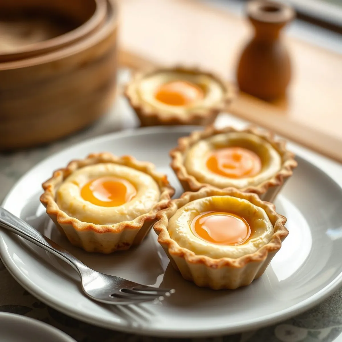 AI-generated photo Egg tarts. AI-generated photo.