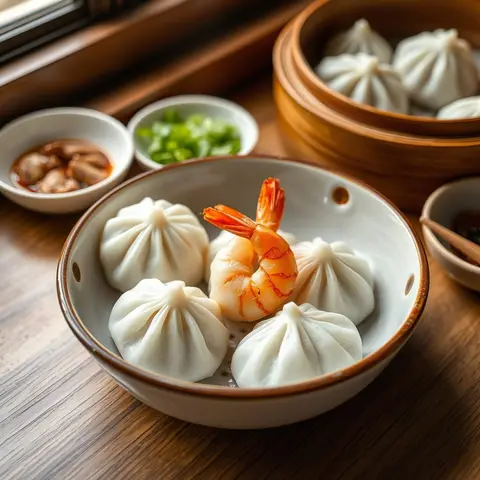 Har gow. AI-generated photo.