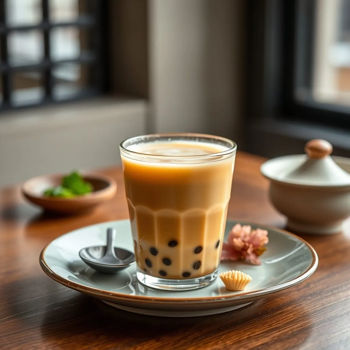 AI-generated photo Hong Kong milk tea. AI-generated photo.