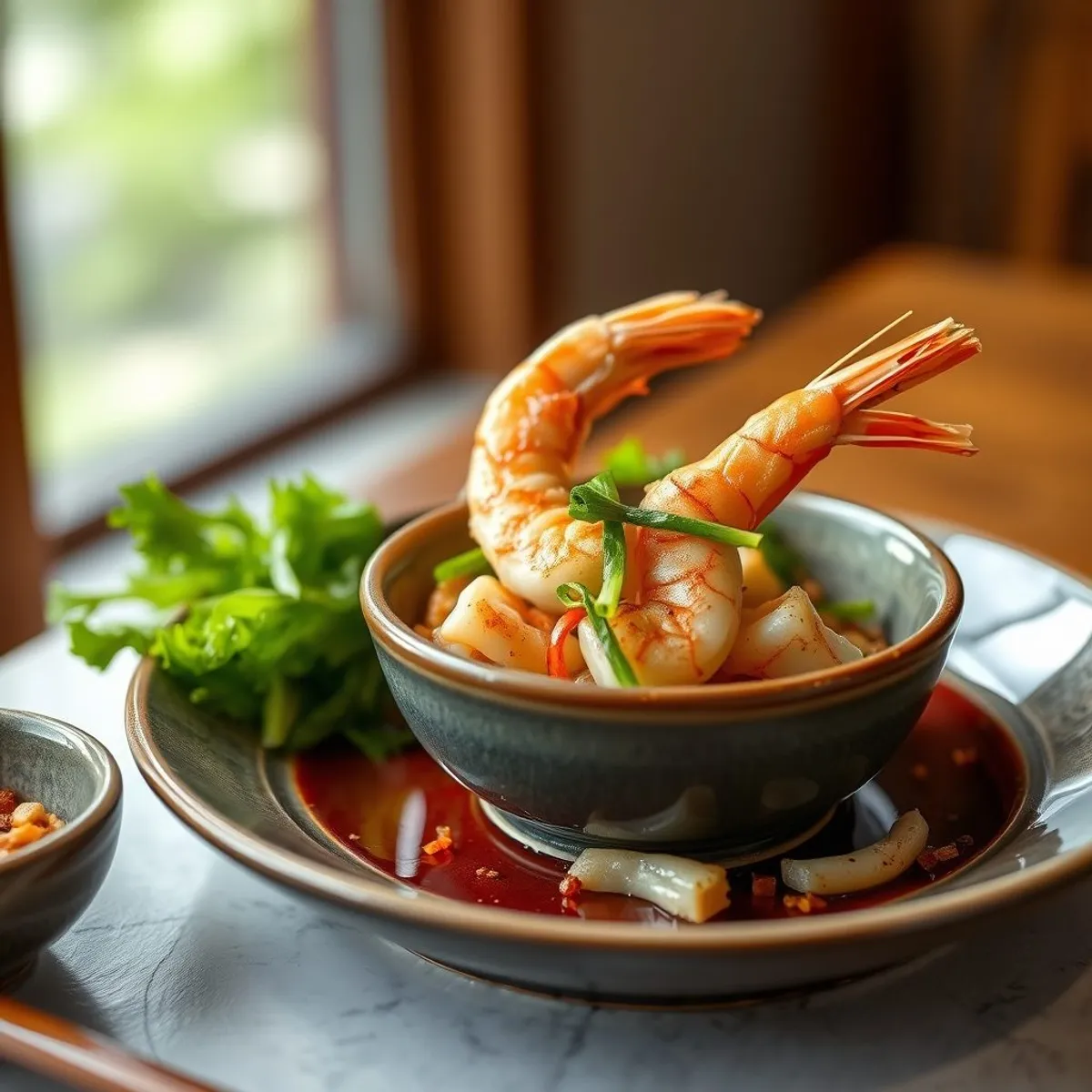 AI-generated photo Typhoon shelter shrimp. AI-generated photo.