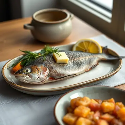 Arctic char. AI-generated photo.