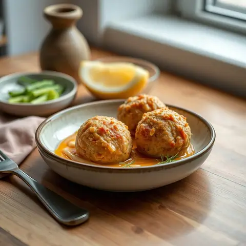 Fish balls. AI-generated photo.