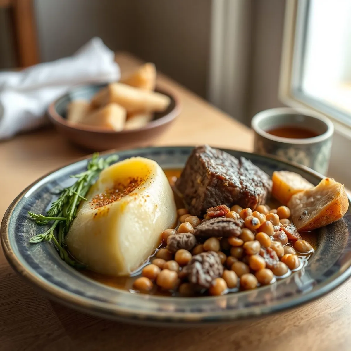 AI-generated photo Cholent. AI-generated photo.
