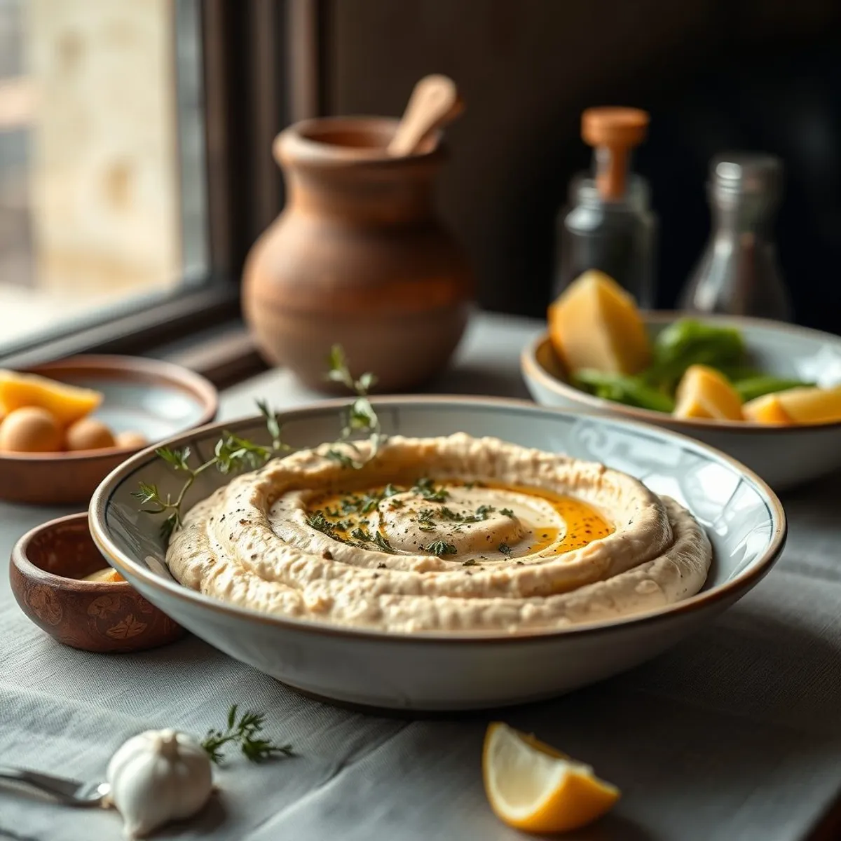 AI-generated photo Hummus. AI-generated photo.