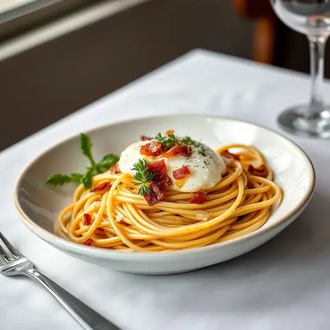 Carbonara. AI-generated photo.