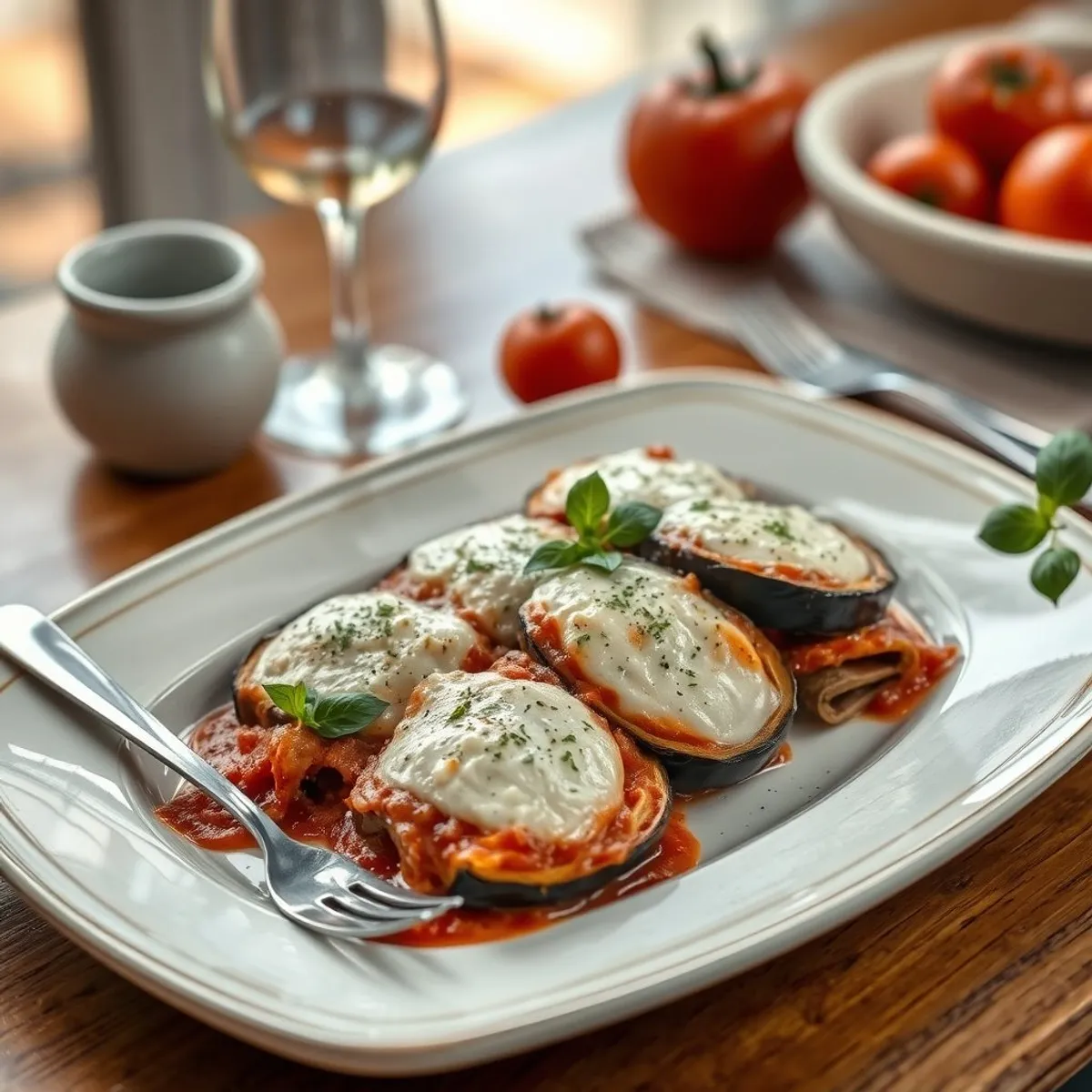 AI-generated photo Eggplant parmesan. AI-generated photo.